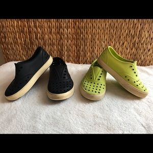 Native shoes lot- Size 11. Neon green and black.